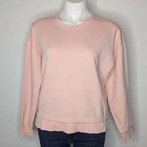 Athleta Sundown Sweatshirt 2.0 Pink Cotton Blend Long Sleeve Top S